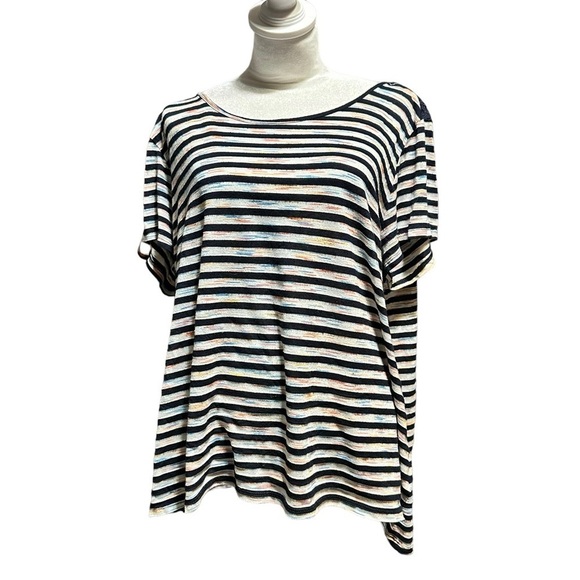 Avenue women's size 18/20 striped blouse with lace on back - Picture 1 of 5